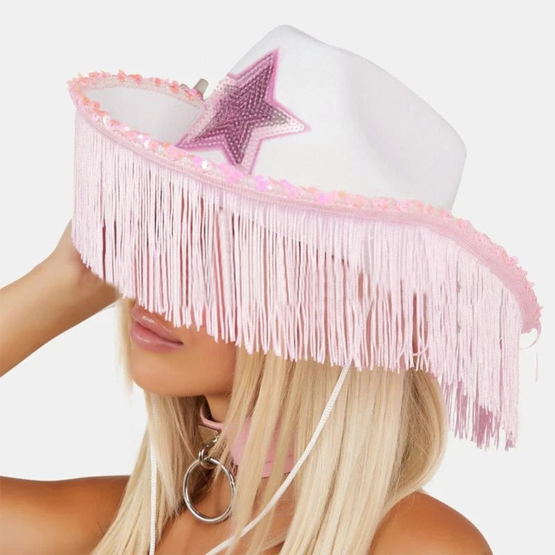 Cowgirl Hat with Star Fringe