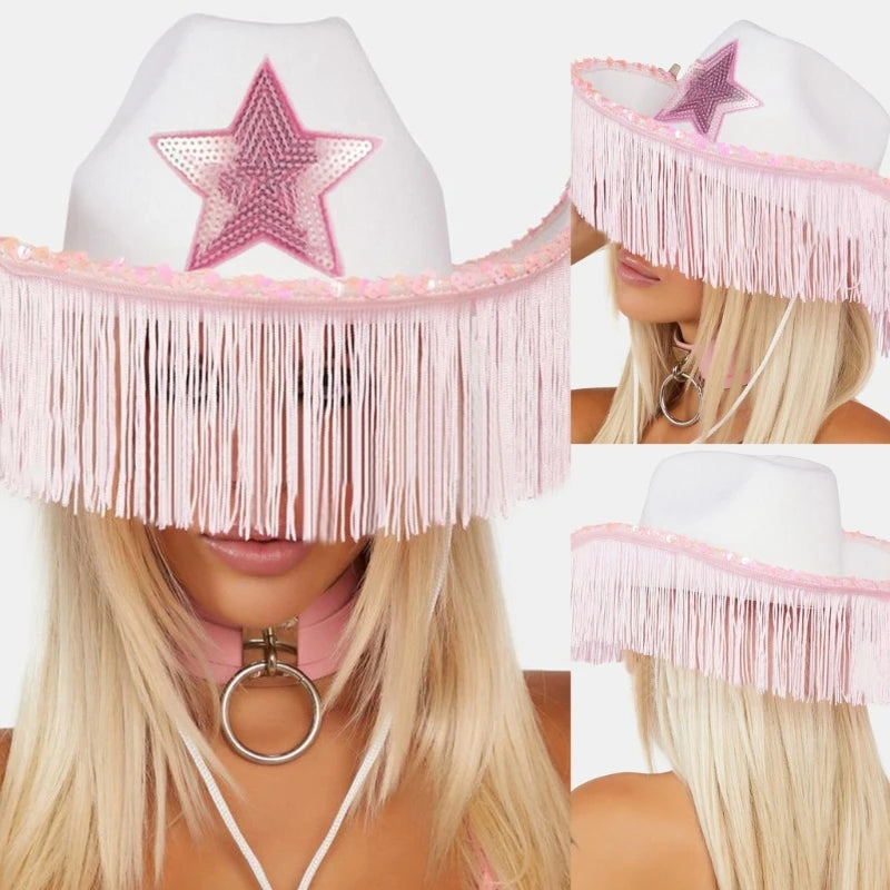 Cowgirl Hat with Star Fringe