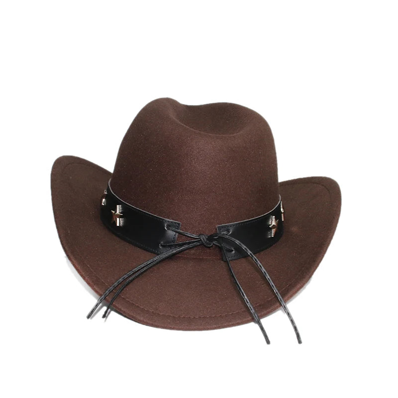 Retro Wide Star Leather Cowgirl