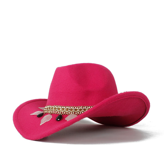 Pink cowgirl Hat with Beautiful Tassels