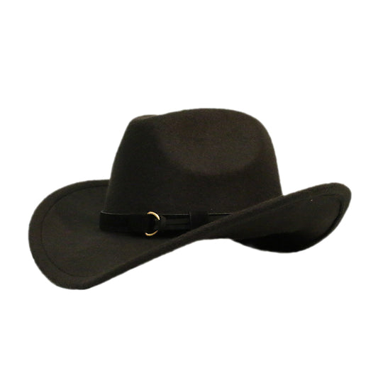 Leather Band Cowgirl Hat Black
