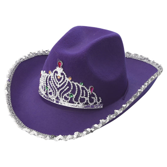Tiara Western Style Purple Cowgirl Hat