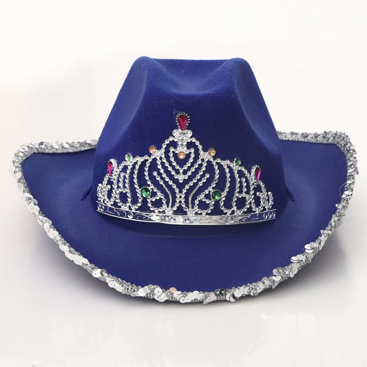 Prom Party Blue Cowgirl Hat